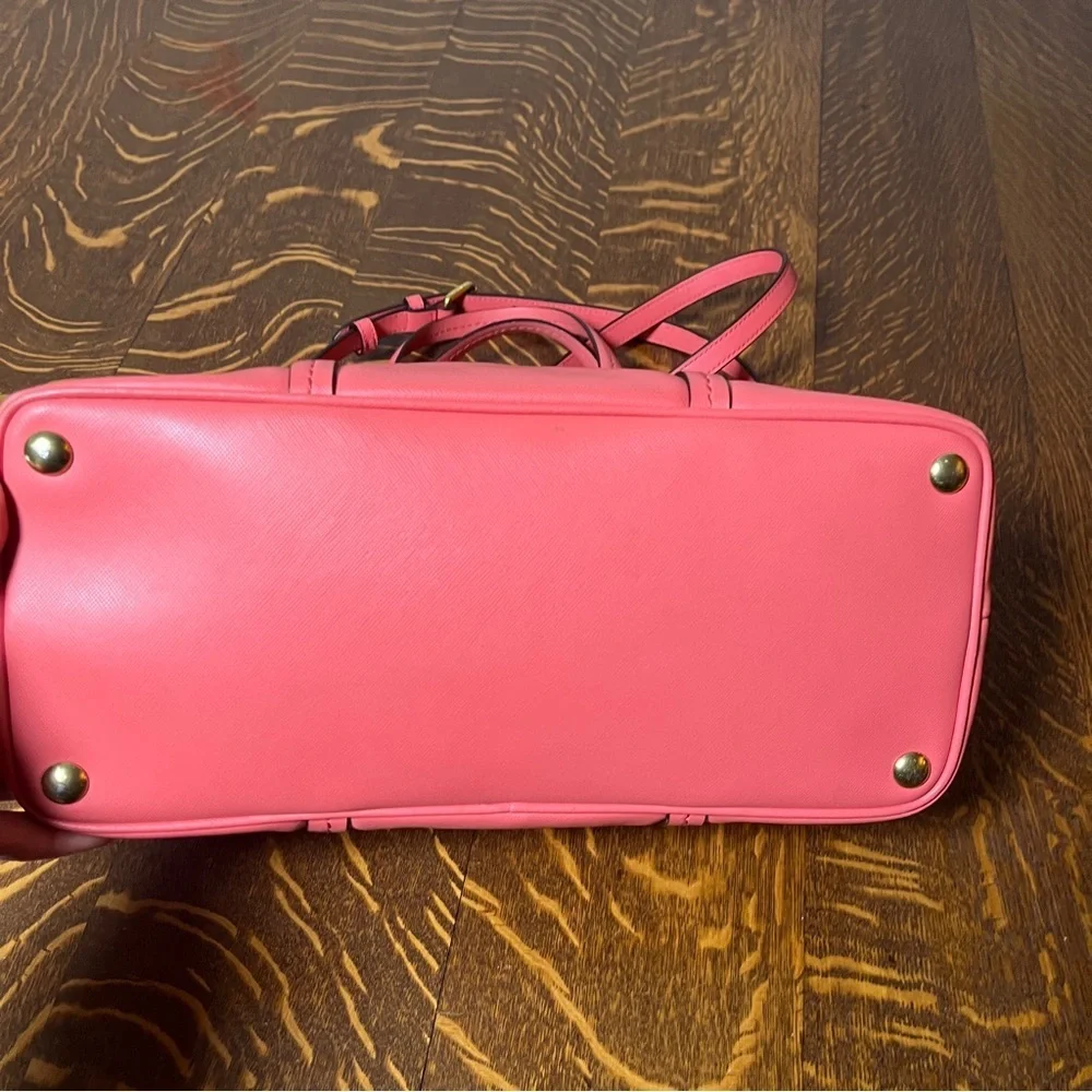 Coach Peyton  Coral Pink Dome Top Handle Satchel with Gold Accent Crossbody